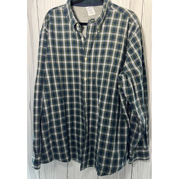 (XXL) Brooks Brothers Lined Shirt Blue Plaid Regent - Picture 1 of 8